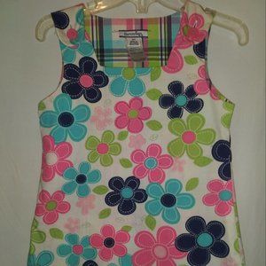 Size 4T Girls Bright Pink Blue Flowers Dress